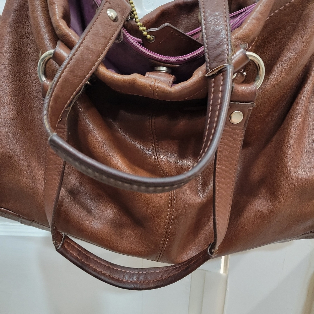 Coach Brown Leather Ashley Shoulder Bag Satchel Purse - Picture 6 of 11